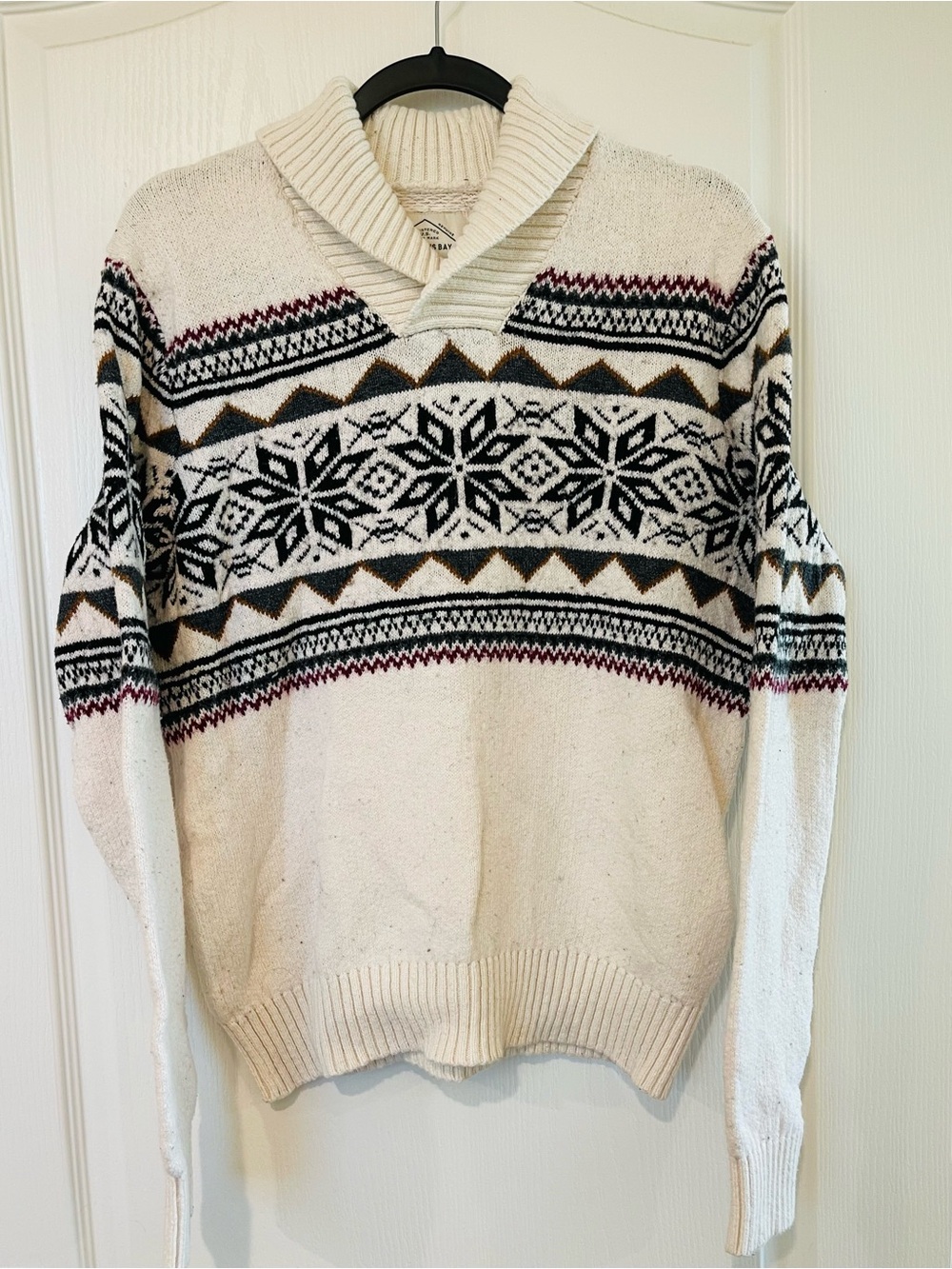 Men's Cream Shawl-Collar St. John’s Bay Sweater